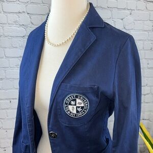 NAVY BLUE Prep School WEST COAST UNIVERSITY Blazer Jacket, Size XS